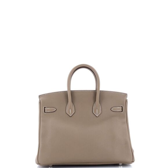 Hermes Birkin Handbag Grey Swift with Palladium Hardware 25 Gray - Picture 4 of 8